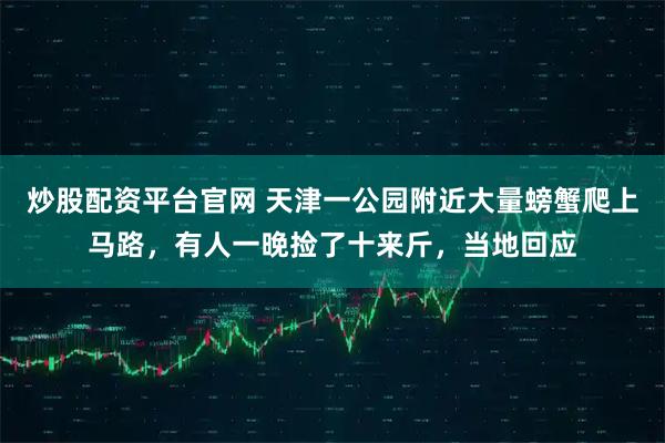 炒股配资平台官网 天津一公园附近大量螃蟹爬上马路,有人一晚捡了十来斤,当地回应